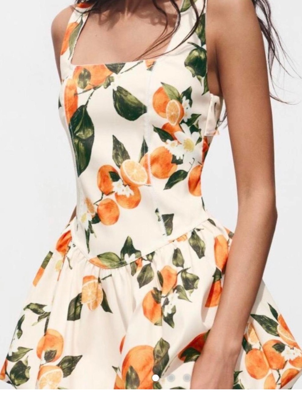 Zara like new Women’s Cream Orange Blossom Fit & Flare Dress